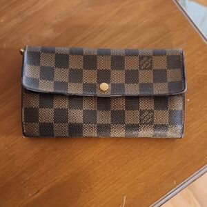 Louis Vuitton Checkered Wallet in Brown and Black